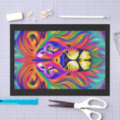 Mousseline papier tissu face lion (Artisanat)