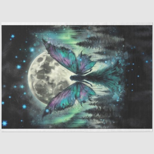 Mousseline Papier Tissu Fairy Magic Moon (Recto)