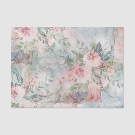 Mousseline Papier Tissu Fancy Peony (Recto)