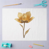 Mousseline Papier Tissu Fleur Dorée (Artisanat)