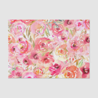 Mousseline Papier Tissu Fleur Ressort Rose