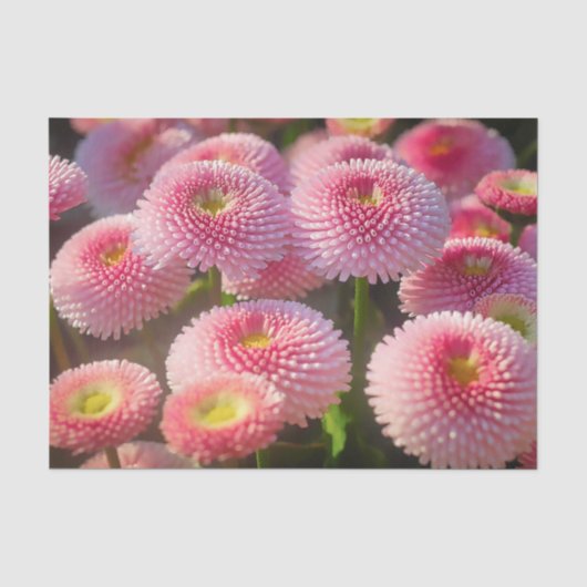 Mousseline Papier Tissu Fleur Rose (Recto)