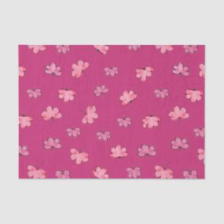Mousseline Papier Tissu Fleur Rose Cute