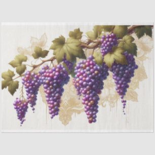 Mousseline Papier Tissu Flora Decoupage de raisins
