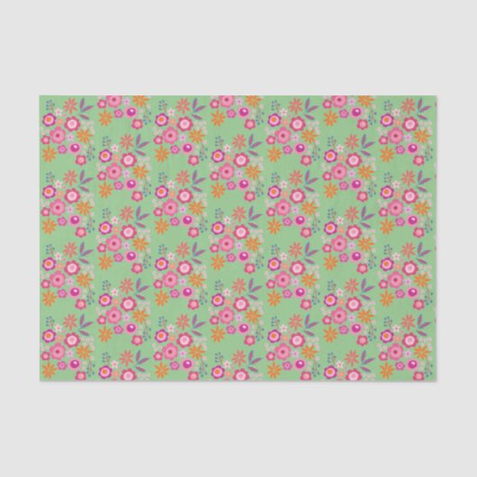 Mousseline Papier Tissu Floral (Recto)