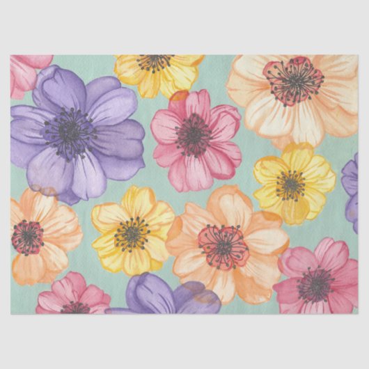 Mousseline Papier Tissu Floral (Recto)