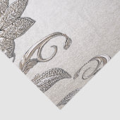 Mousseline Papier Tissu Floral Argent Or (Détail)