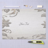 Mousseline Papier Tissu Floral Argent Or (Artisanat)