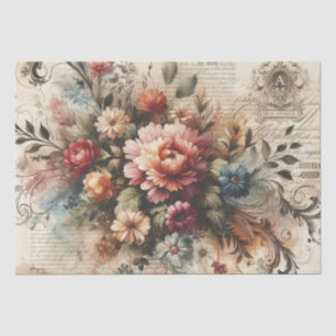 Mousseline Papier Tissu Floral De Découpage vintage