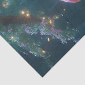 Mousseline Papier Tissu Forêt Unicorne (Détail)