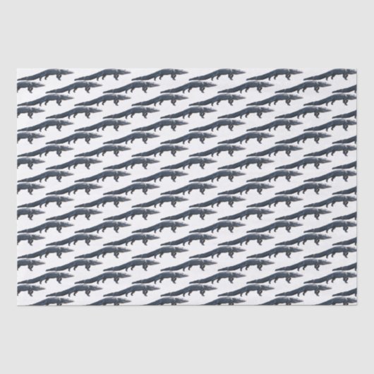 Mousseline Papier Tissu Gator Walking (Recto)
