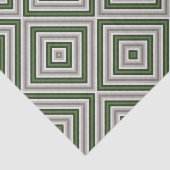 Mousseline Papier Tissu Géométrique Vert Tans (Détail)