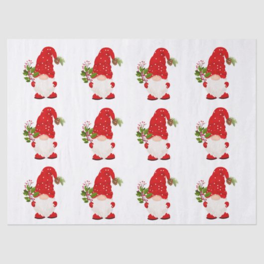 Mousseline Papier Tissu Gnome en bois de Noël (Recto)