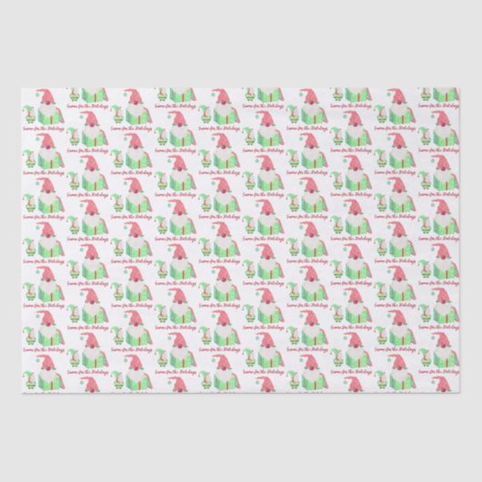 Mousseline Papier Tissu Gnome Holiday (Recto)
