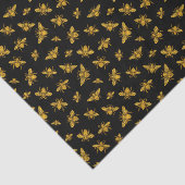Mousseline Papier Tissu Gold Bees (Détail)