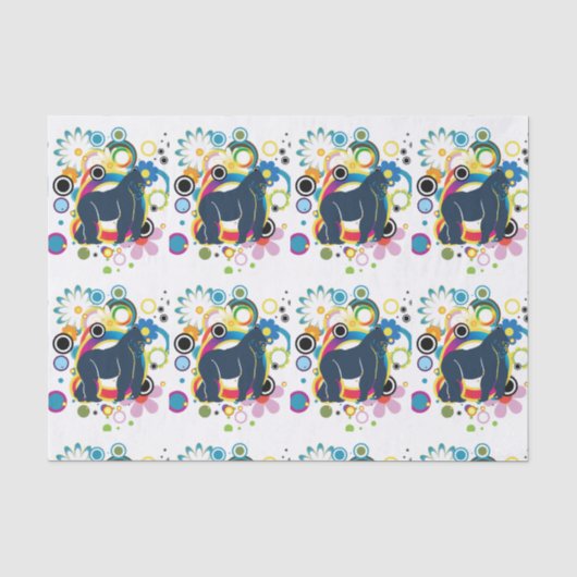 Mousseline Papier Tissu Gorilla Abstrait (Recto)