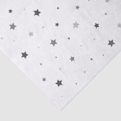 Mousseline Papier Tissu Gris Étoiles (Détail)