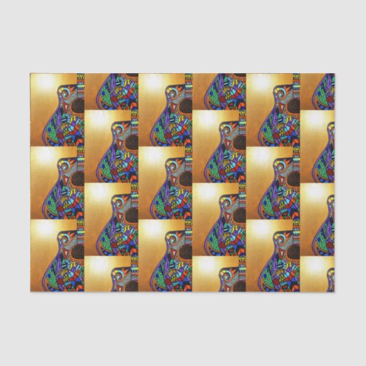 Mousseline Papier Tissu Guitare (Recto)