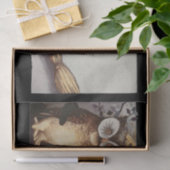 Mousseline papier tissu halloween chouette et chat (Cadeau)