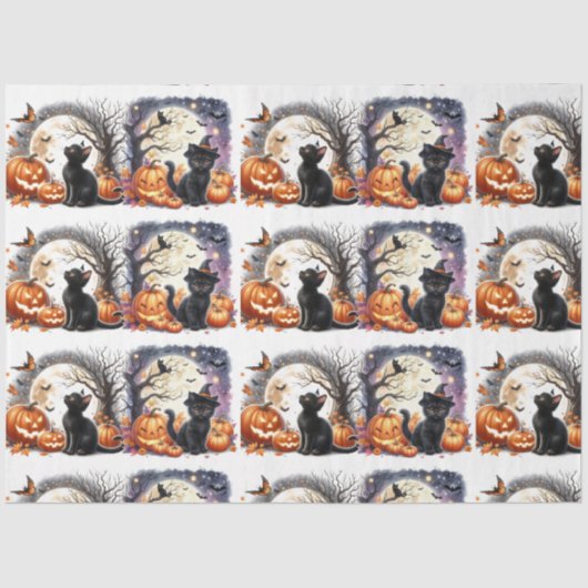 Mousseline Papier Tissu Halloween vintage (Recto)