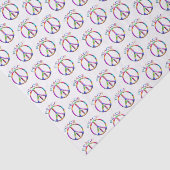 Mousseline Papier Tissu Hippie Peace Rainbow (Détail)