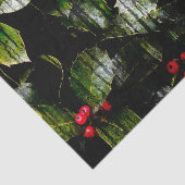 Mousseline Papier Tissu Horizontal Holly Berry (Détail)