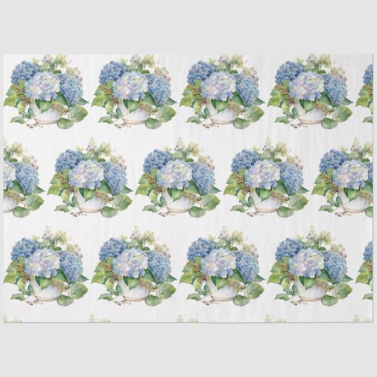 Mousseline Papier Tissu Hydrangea Bouquet (Recto)