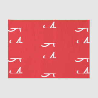 MOUSSELINE PAPIER TISSU INITIAL PERSONNALISÉ EN ROUGE ET BLAN
