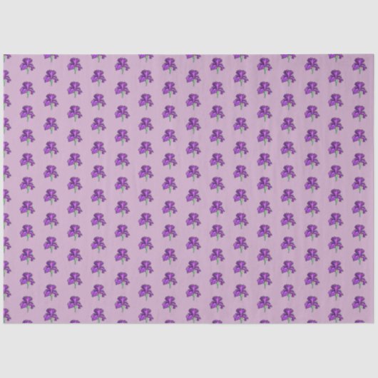 Mousseline Papier Tissu Iris Violet (Recto)