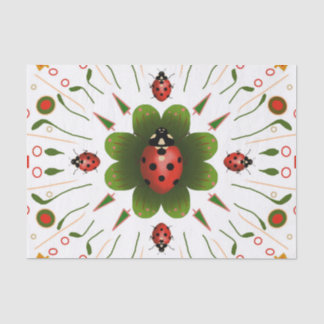 Mousseline Papier Tissu Ladybug