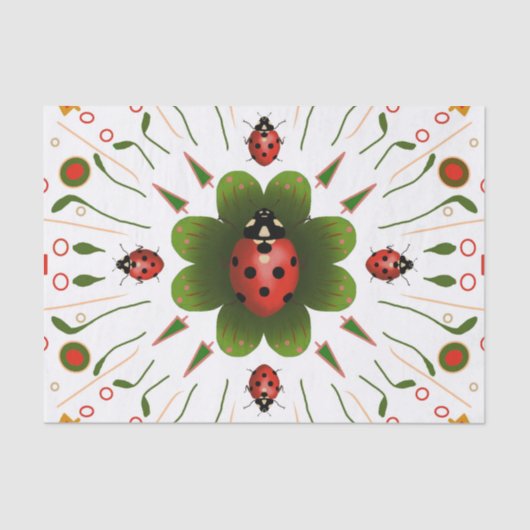Mousseline Papier Tissu Ladybug (Recto)