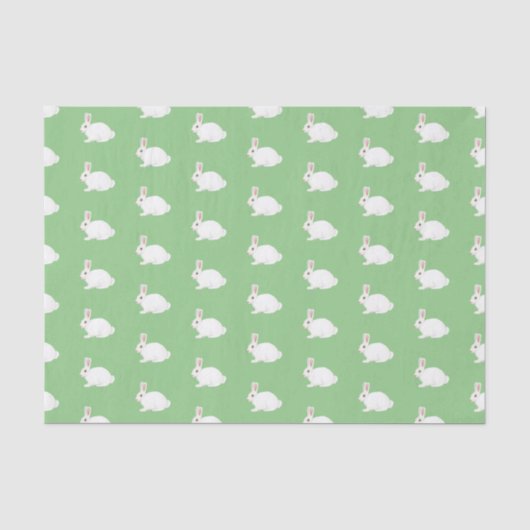 Mousseline Papier tissu lapin blanc (Recto)