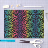 Mousseline Papier Tissu Leopard arc-en-ciel (Artisanat)