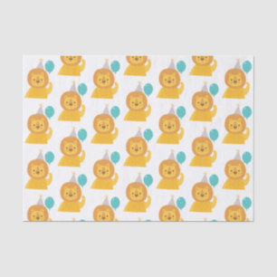 Mousseline Papier Tissu Lion Anniversaire