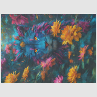 Mousseline Papier Tissu Lion foncé