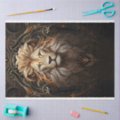 Mousseline Papier Tissu Lion Orné (Artisanat)