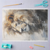 Mousseline Papier Tissu Lion Portrait (Artisanat)