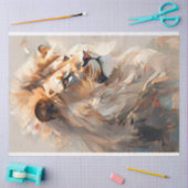 Mousseline Papier Tissu Lion Portrait (Artisanat)