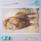 Mousseline Papier Tissu Lion Stance (Artisanat)
