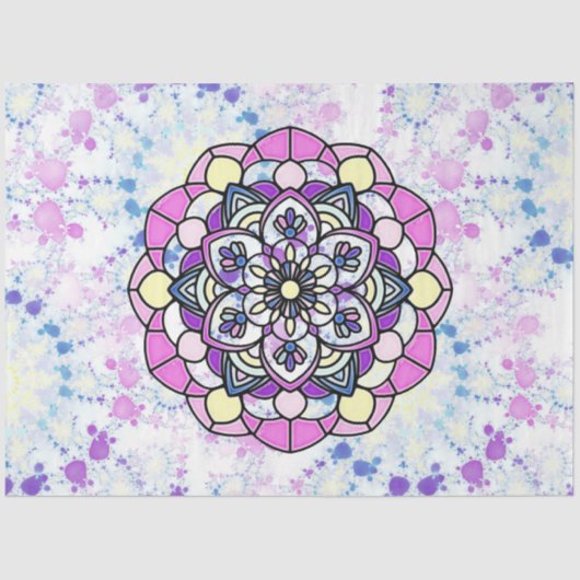 Mousseline Papier Tissu Mandala C Spring (Recto)