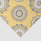 Mousseline Papier Tissu Mandalas Jaune (Détail)