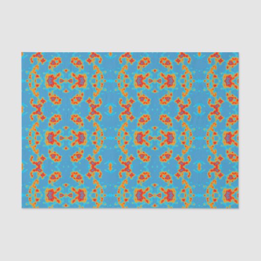 Mousseline Papier Tissu Moderne Turquoise Or (Recto)