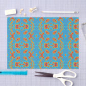 Mousseline Papier Tissu Moderne Turquoise Or (Artisanat)