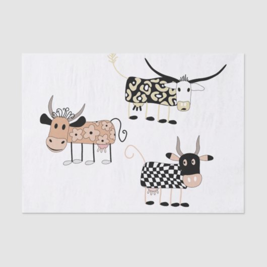 Mousseline Papier Tissu Moo (Recto)