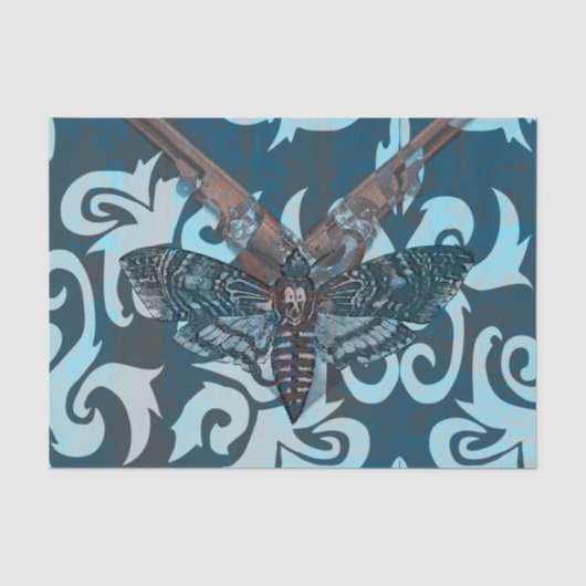 Mousseline Papier Tissu Moth Abstrait (Recto)
