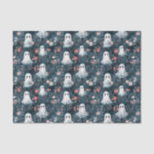 Mousseline Papier Tissu Motif Fantôme Boho foncé (Recto)