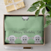 Mousseline Papier Tissu Mouton Joyeux Anniversaire 5e (Cadeau)