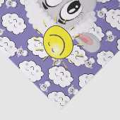 Mousseline Papier Tissu Mouton Soleil Nuages (Détail)