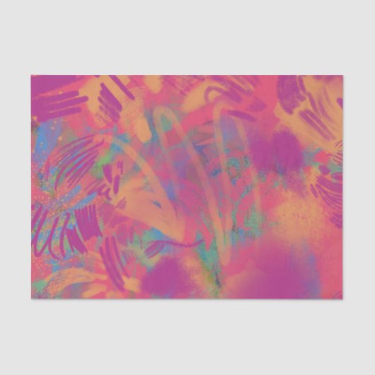 Mousseline Papier Tissu Multicolor Paint Texture (Recto)