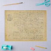 Mousseline Papier Tissu Or Découpage Vieux Script Français (Artisanat)